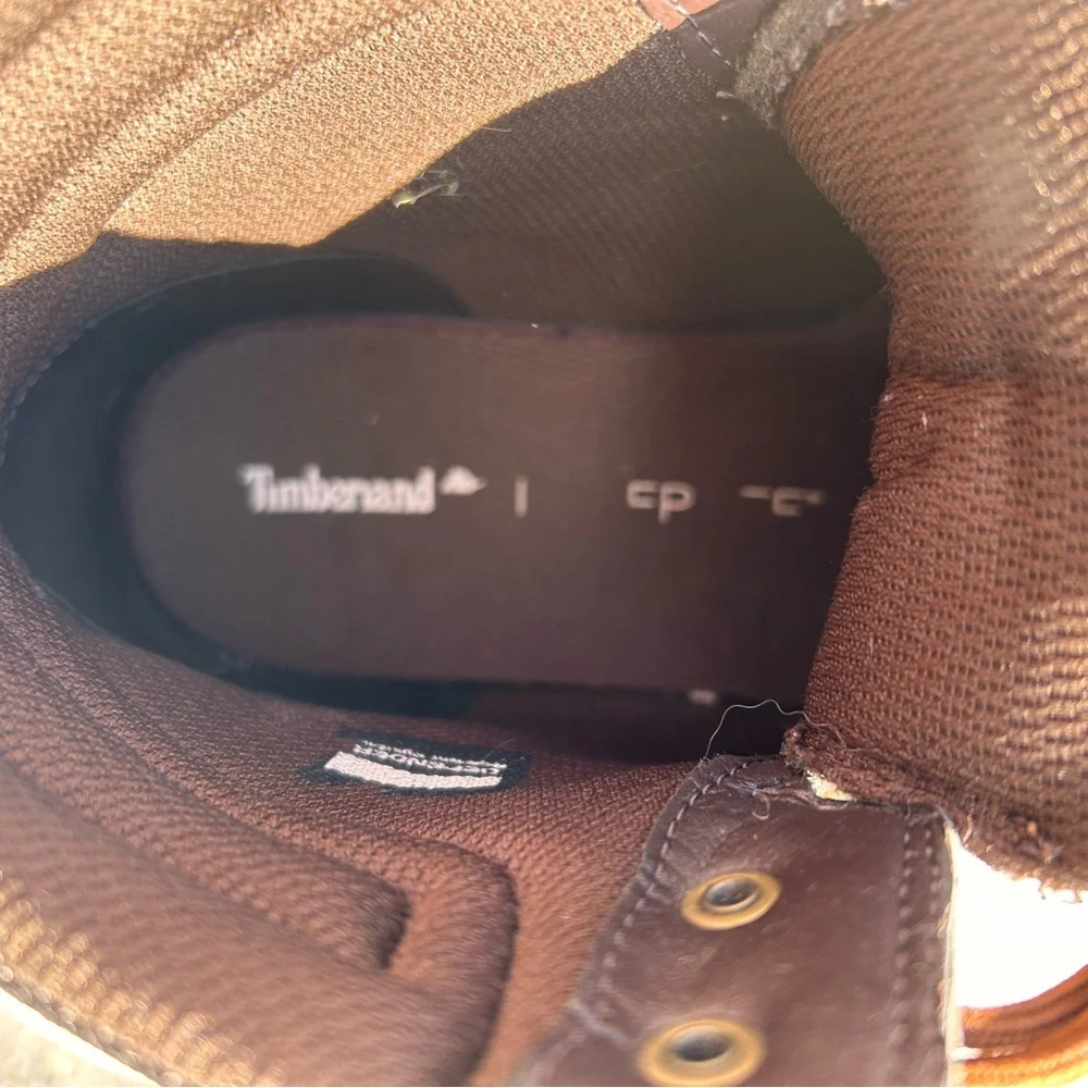 Timberland Brown Leather Lace-Up Boots with Tan Accents